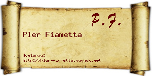 Pler Fiametta névjegykártya
